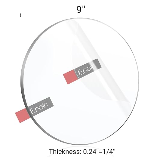 Enoin 1pack 9 Inch Round Clear Acrylic Sheets Plexiglass Sheet 1/4 Inch Thick - Image 2