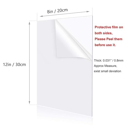 7 Pack Clear Plexiglass Sheets 8×12" Acrylic Plexiglass Sheets - Image 2