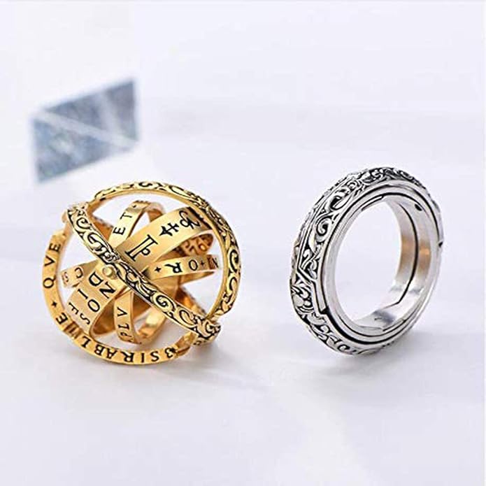 JAJAFOOK Astronomical Sphere Ball Deformation Ring Cosmic Finger Ring Lover - Image 3