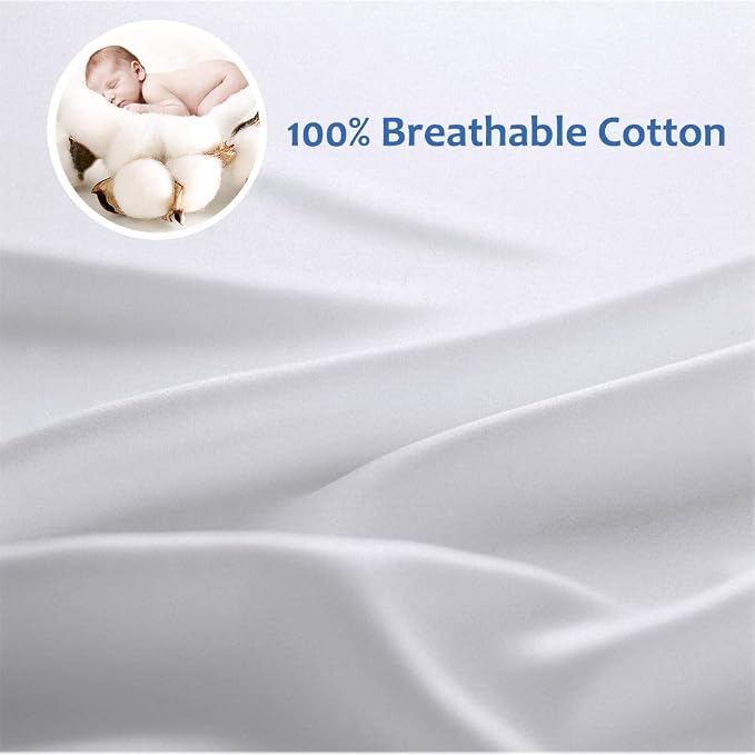 Precoco Body Pillow Pillowcase, 100% Cotton White Body Pillow Cover - Image 2