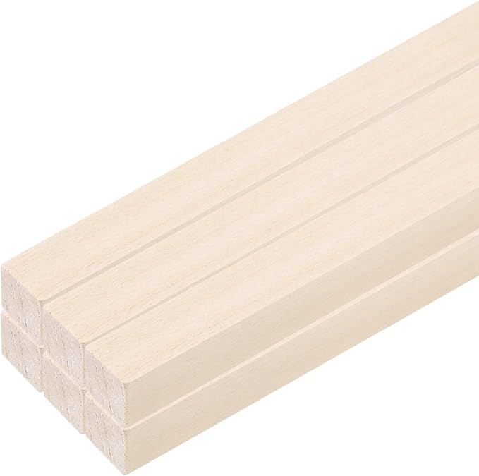 MECCANIXITY 6pcs Wood Sticks, 1/2"x 1/2" x 12" Rectangle Wooden Cube Wood by MECCANIXITY