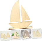 Lurrose 12pcs Wood Painting Toys Painting Clay Base Unfinished Wooden Craft - Image 9