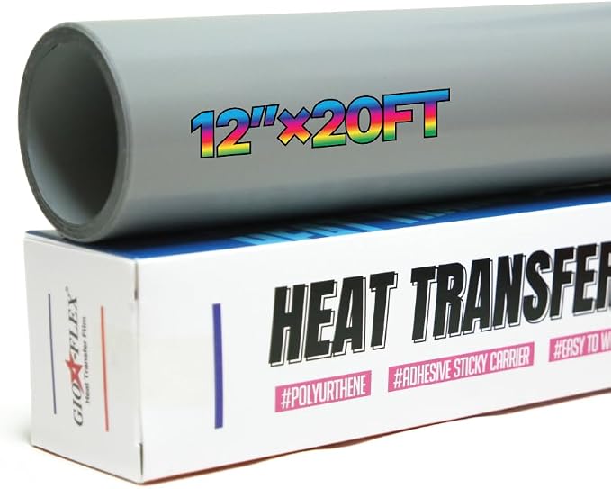 PU Heat Transfer Vinyl 12"×20ft Roll Grey – HTV by GIO-FLEXHTVFashionMask