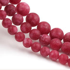 60pcs Natural Matte Red Gemstone Beads，6mm Frosted Round Loose Stone Beads - Image 5