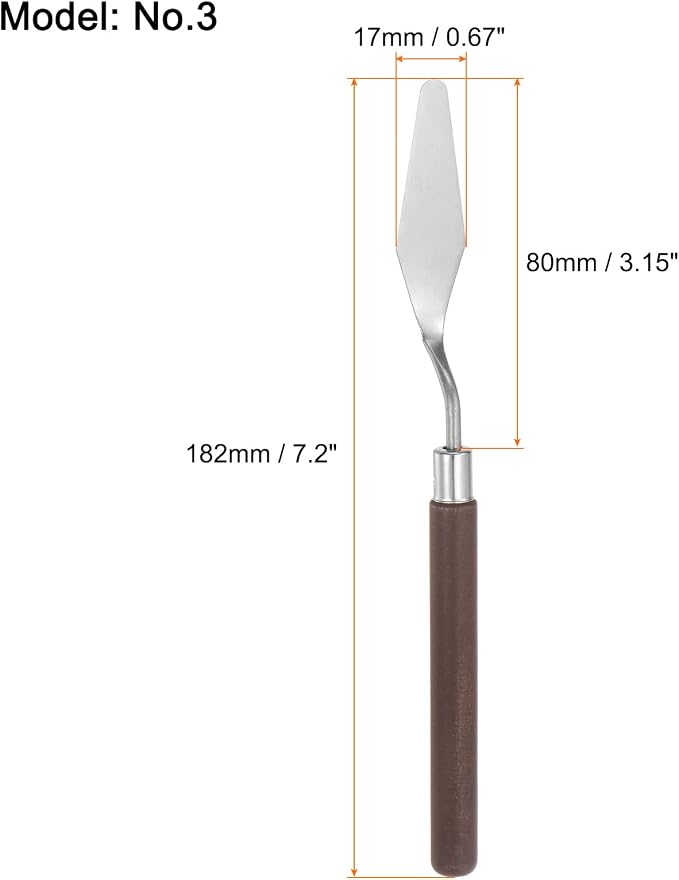 HARFINGTON 2pcs No.3 Palette Knives 17mm Width Stainless Steel Large Pointy - Image 2