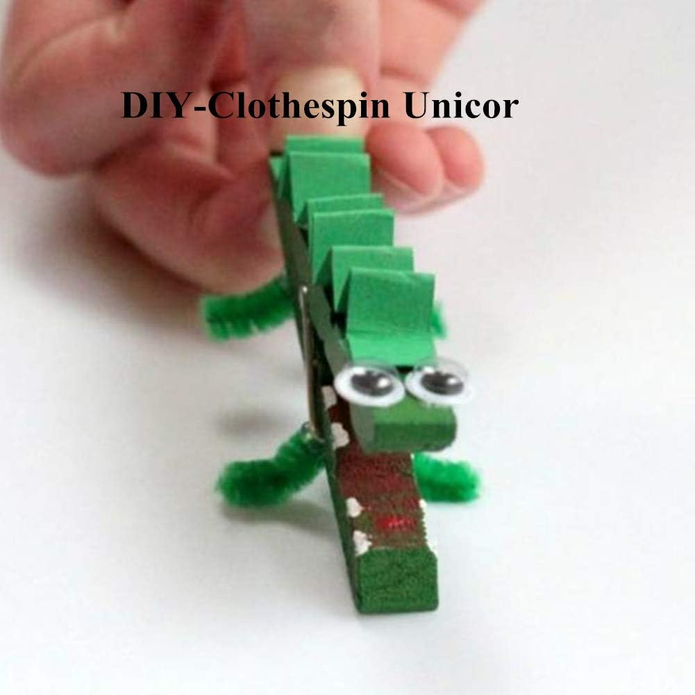 DurReus 50PCS Tiny Wooden Clothespins Photo Paper Peg Mini Wood Clothes Pins Home School Arts Crafts Decor,Hanging Pictures with Jute Twine Green