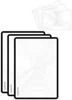 MAGDEPO 3X Magnifying Sheet 3 Pack Plastic Lightweight Page Lens + 3 Card by MMAGDEPO