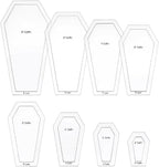 BENECREAT 16 Pcs Coffin Shaped Quilting Template, Transparent Patchwork Stencil by BENECREAT