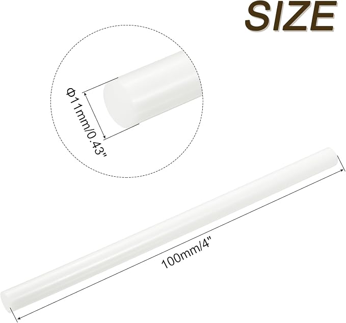 uxcell Mini Hot Glue Sticks for Glue Gun 11mm x 100mm Cream White 12pcs - Image 2
