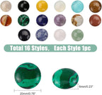 SUPERFINDINGS 16 Styles Half Round Gemstoness Cabochon 20mm Flat Back Stones - Image 2