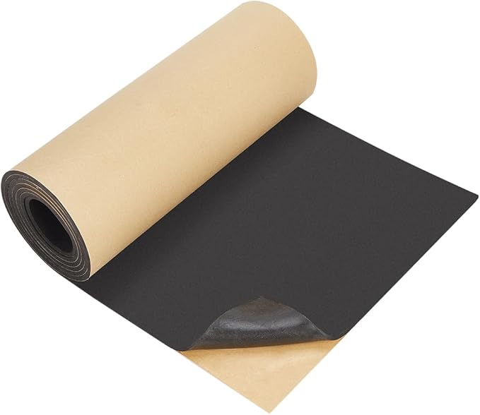 BENECREAT 78.7x11.8inch Adhesive EVA Foam Roll, 4mm Black Adhesive EVA Foam by BENECREAT