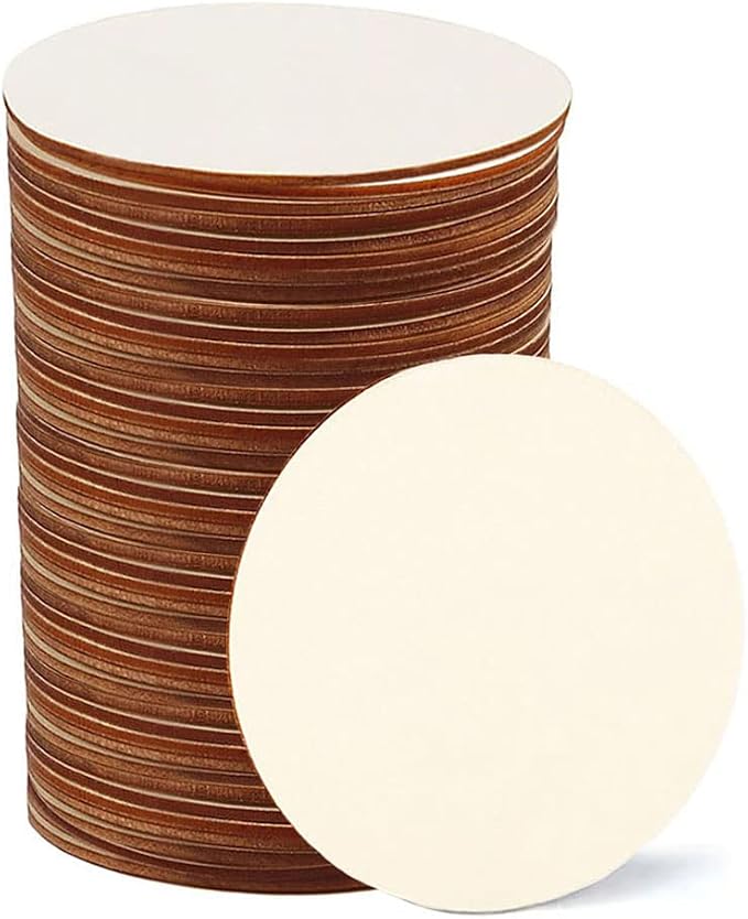 50 Pcs 3 Inch Wood Circles for Crafts, Unfinished Blank Wooden Circles Round by WLIANG