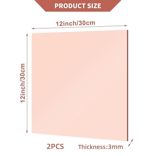 2 Pcs 12 x12 Inch Rose Acrylic Mirror Sheet, 1/8 Inch Thick Opaque Glossy Mirror - Image 3