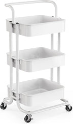 Pipishell 3 Tier Rolling Cart, Metal Utility Cart by Pipishell