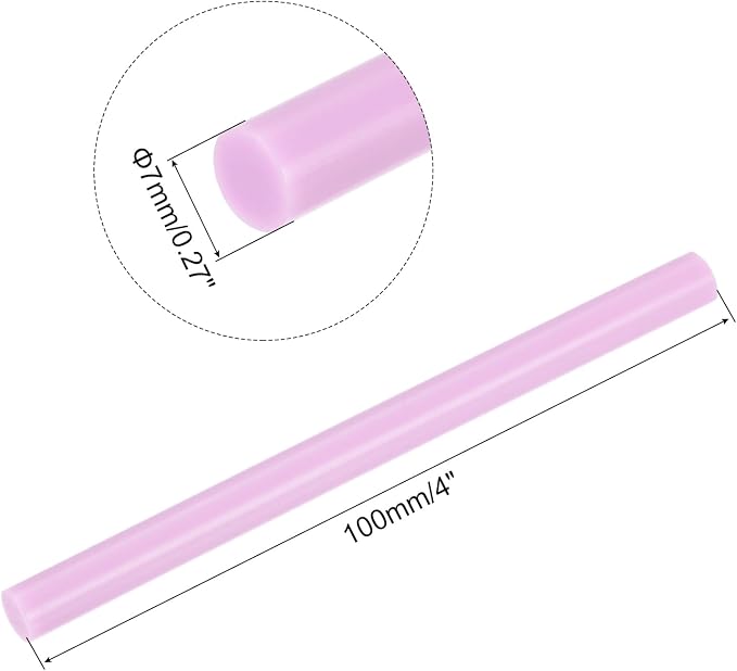 uxcell Mini Hot Glue Sticks for Glue Gun 7mm x 100mm Light Pink 12pcs - Image 2
