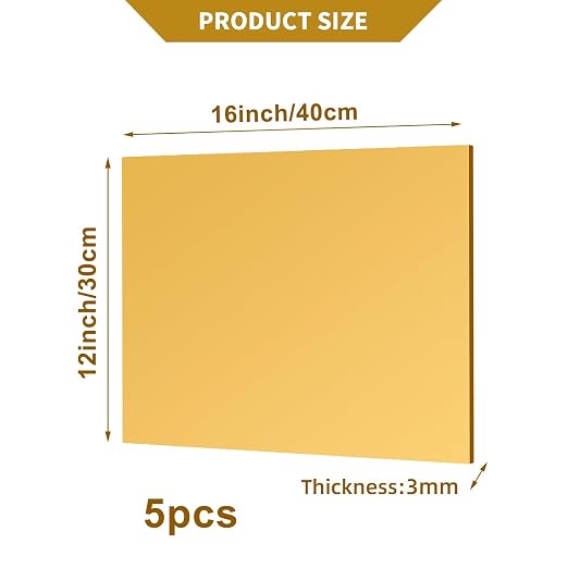 5 Pcs 12 x16 Inch Gold Acrylic Mirror Sheet, 1/8 Inch Thick Opaque Glossy Mirror - Image 3