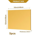 5 Pcs 12 x16 Inch Gold Acrylic Mirror Sheet, 1/8 Inch Thick Opaque Glossy Mirror - Image 3