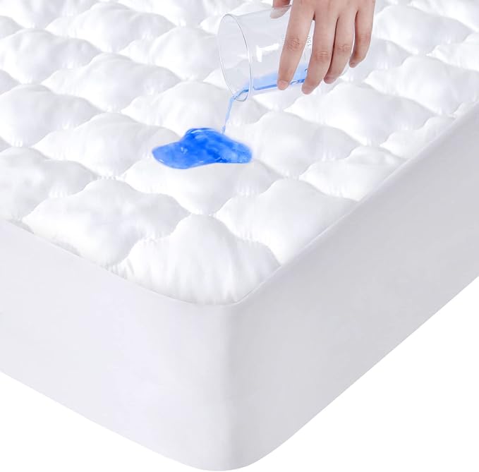 Twin Extra Long Mattress Pad Waterproof Protector, Twin XL Mattress Protector by SpringspiritBedding