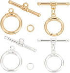 Beebeecraft 1 Box 10Pcs Toggle Clasps T-Bar Closure Clasps Real 18K Gold and by Beebeecraft