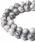 4mm 90pcs A+ Natural Map Jasper Gemstone Beads Gray Energy Stone Healing Power - Image 4