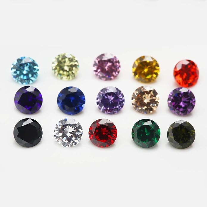 JIANGYUANGEMS Round Cut 5A Cubic Zirconia Stone Mix 15 Colors Loose CZ Stones - Image 3