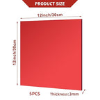 5 Pcs 12 x12 Inch Red Acrylic Mirror Sheet, 1/8 Inch Thick Opaque Glossy Mirror - Image 3