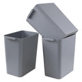 Zopnny Plastic Trash Can Wastebasket, Waste Bin, 4.5 Gallon, 3 Pack, Grey