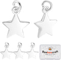 Beebeecraft 1 Box 20Pcs 925 Sterling Silver Plated Star Charms Metal Pentagram by Beebeecraft