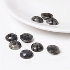 20pcs 14mm Natural Stone No Hole Black Labradorite Semicircle Smooth Cabochons - Image 3