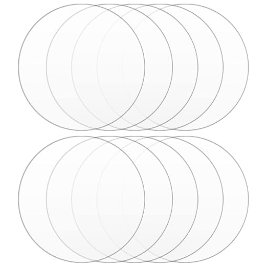 Clear Acrylic Sheets, 8 inch Dia 0.04" Thick Plexiglass Sheets, Round Acrylic by DARENYI