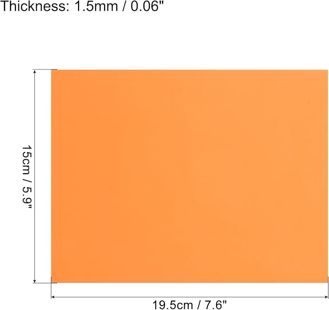 MECCANIXITY EVA Foam Sheets Orange 7.6 Inch x 5.9 Inch 2mm Thickness - Image 2
