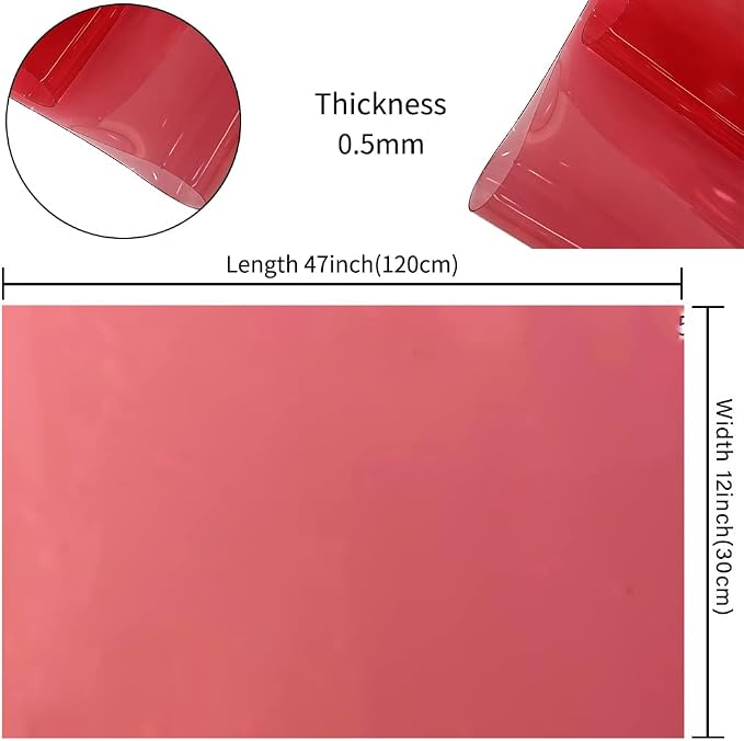 HYANG Light Pink Transparent PVC Super Clear Holographic Vinyl Faux Leather - Image 4