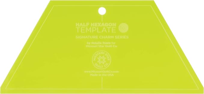 Acrylic Quilting Template, Half Hexagon | by MISSOURI+STAR+QUILT+CO.