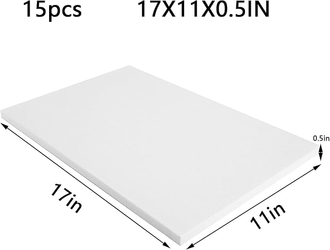 AMZQNART 15pcs 17x11x0.5in Craft Foam Blocks White - Image 2