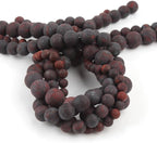 36pcs Natural Matte Red Flower Gemstone Beads，10mm Frosted Round Loose Stone - Image 7