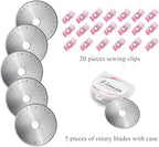 Rotary Cutter Set Pink- Quilting Kit incl. 45mm Fabric Cutter, 5 Replacement - Image 5