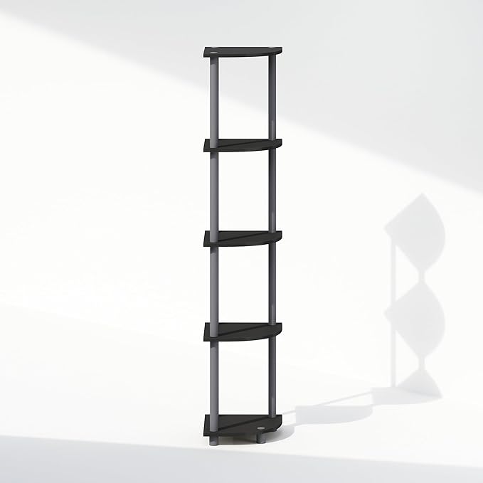 Furinno Turn-N-Tube Storage Shelves, 5-Tier Book Shelf, Corner Shelf, Toolless - Image 5