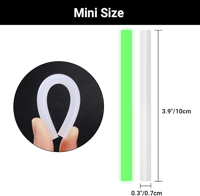 72 Pack Glow in The Dark Glue Sticks Bulk, 0.27x4 Mini Hot Glue Sticks - Image 2