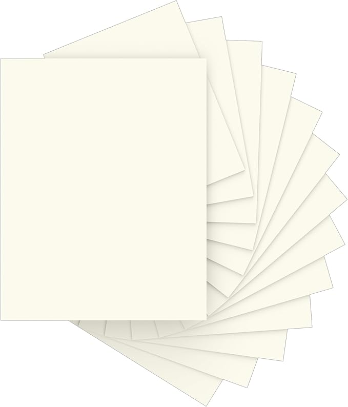 40 Sheets Cream Cardstock Paper 8.5 x 11, Ivory Cardstock Printer Paper 8.5x11 by Aidunmis