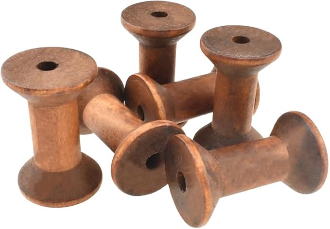 HAHIYO 2Inch/5cm 6PCs Light Brown Color Wood Spool by Unknown