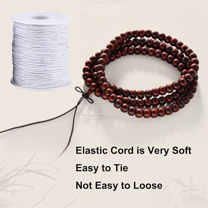 LUSTEMBER Elastic String for Bracelets, 1 mm x 110 Yards Sturdy Stretchy - Image 6
