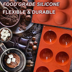 Lerykin 2 Pack Large 6-Cavity Semi Sphere Silicone Molds, Non-Stick Baking Mold - Image 2
