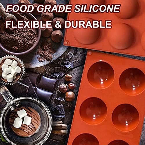 Lerykin 2 Pack Large 6-Cavity Semi Sphere Silicone Molds, Non-Stick Baking Mold - Image 2