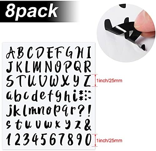 Outus 576 Pcs 8 Sheets Letters Stickers Vinyl Alphabet Number Decals Back to - Image 2
