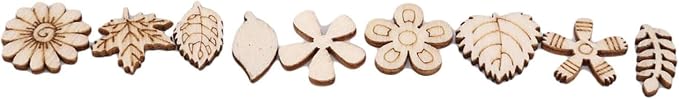 100 Pcs Unfinished Wooden Flower Wood Slice Leaf Pattern Cutouts Wood Pieces - Image 6