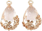 FASHEWELRY 50Pcs Faceted Teardrop Glass Charms Transparent Crystal Drop Pendants by FASHEWELRY