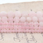 6mm Matte Rose Quartz Bead, 15-Inch Matte Round Loose Stone Beads - Image 6