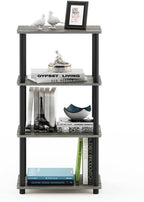 Furinno Turn-N-Tube No Tool 4-Tier Storage Shelf, French Oak Grey/Black - Image 6