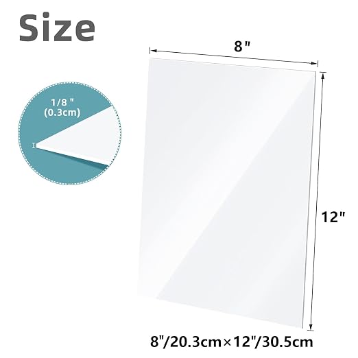 4 Pack Clear Cast Acrylic Sheets 12×16 Inch, 1/8" Thick Plexiglass Boards - Image 3