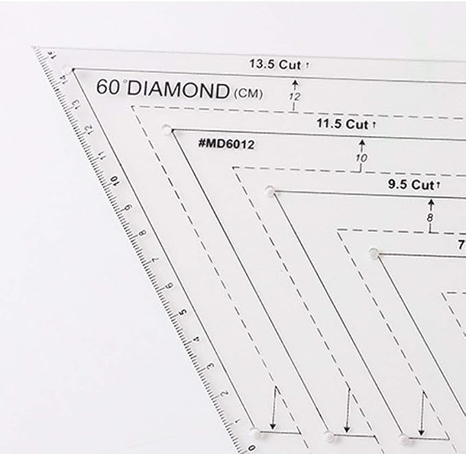 Quilting Ruler Set, 45 Degrees | 60 Degrees Ruler | Sewing Crafts Accessories - Image 3